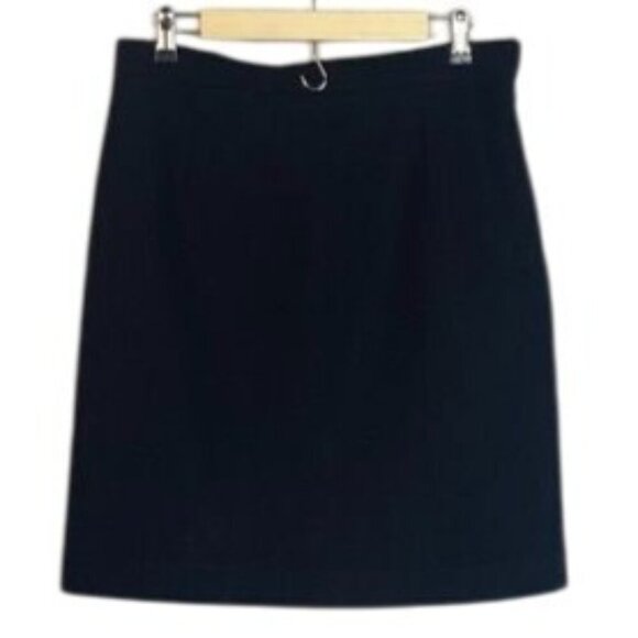 Vintage Y2k Michael Kors Navy Blue Virgin Wool Blend Knee-Length Skirt Size 12 - Picture 2 of 8